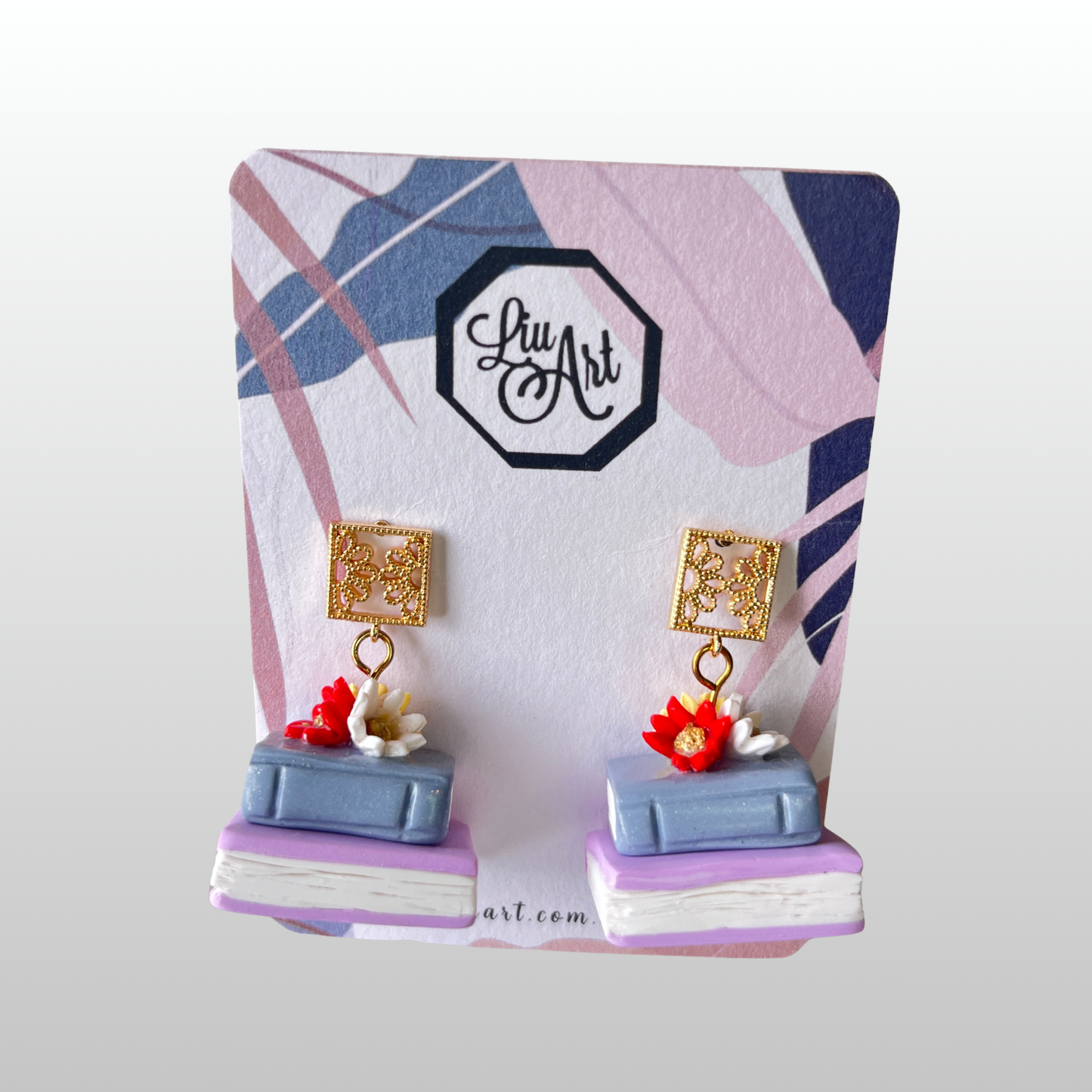 Polymer Clay Book Lover Earrings