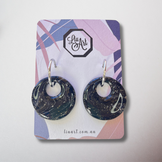 Polymer Clay Celestial Hoop Earrings