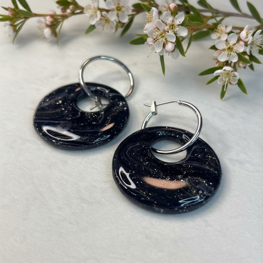 Polymer Clay Celestial Hoop Earrings