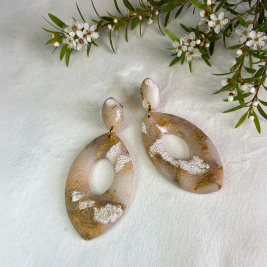 Polymer Clay Golden Sand Earrings