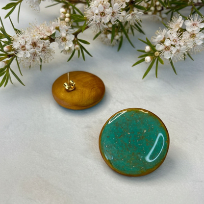 Polymer Clay Emerald Glow Earrings