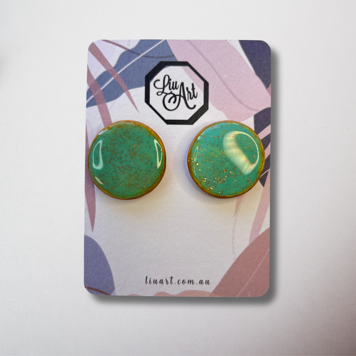 Polymer Clay Emerald Glow Earrings