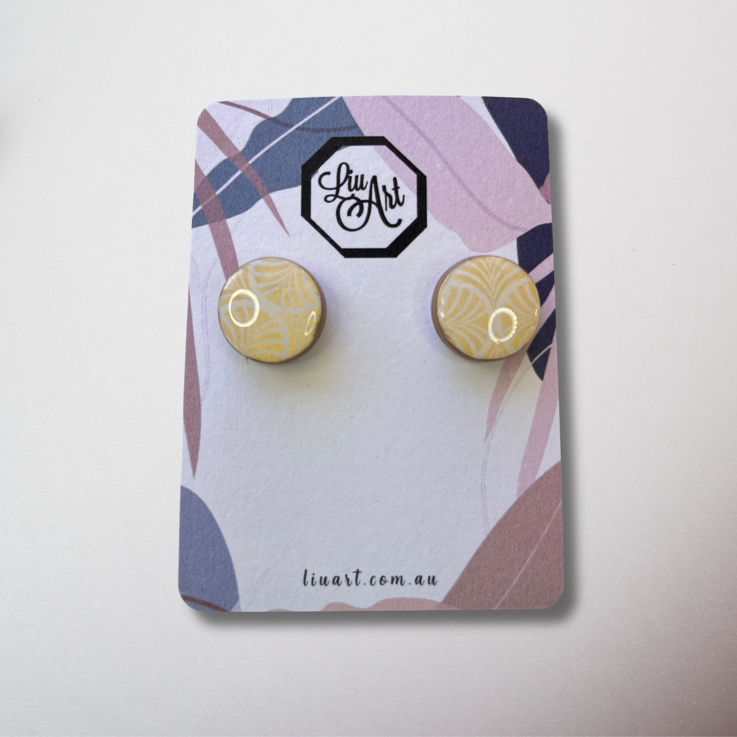 Polymer Clay Minimal Gold Swirl Earrings