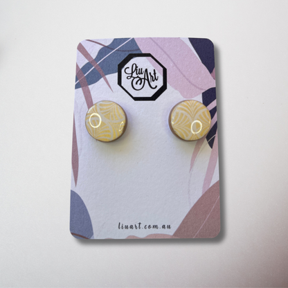 Polymer Clay Minimal Gold Swirl Earrings