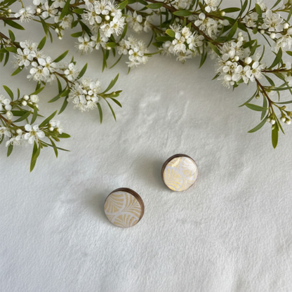 Polymer Clay Minimal Gold Swirl Earrings