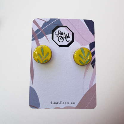 Polymer Clay Golden Meadow Earrings