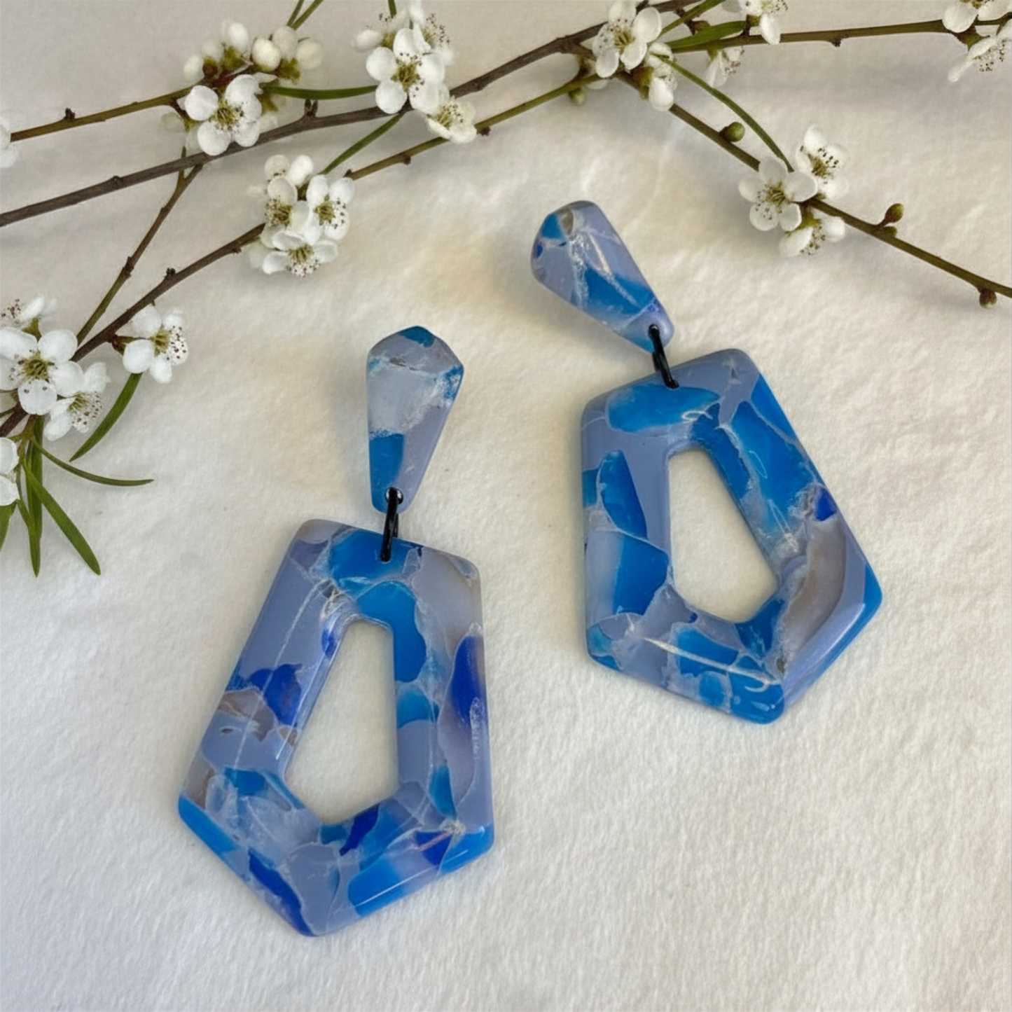 Polymer Clay Ocean Mosaic Earrings