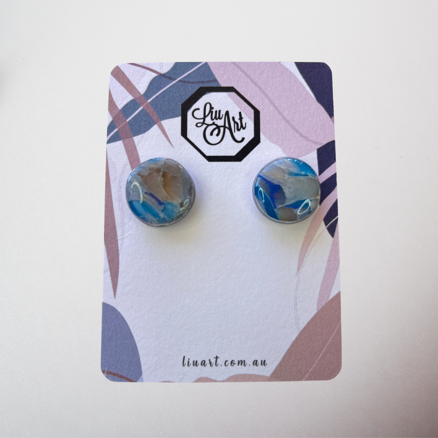 Polymer Clay Ocean Pebble Earrings