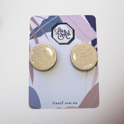 Polymer Clay Champagne Gold Earrings