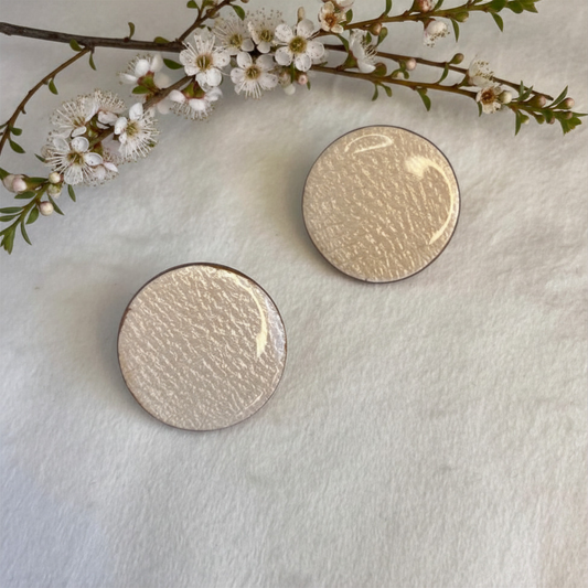 Polymer Clay Champagne Gold Earrings