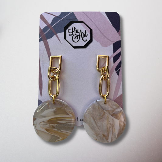 Polymer Clay Desert Marble Earrings