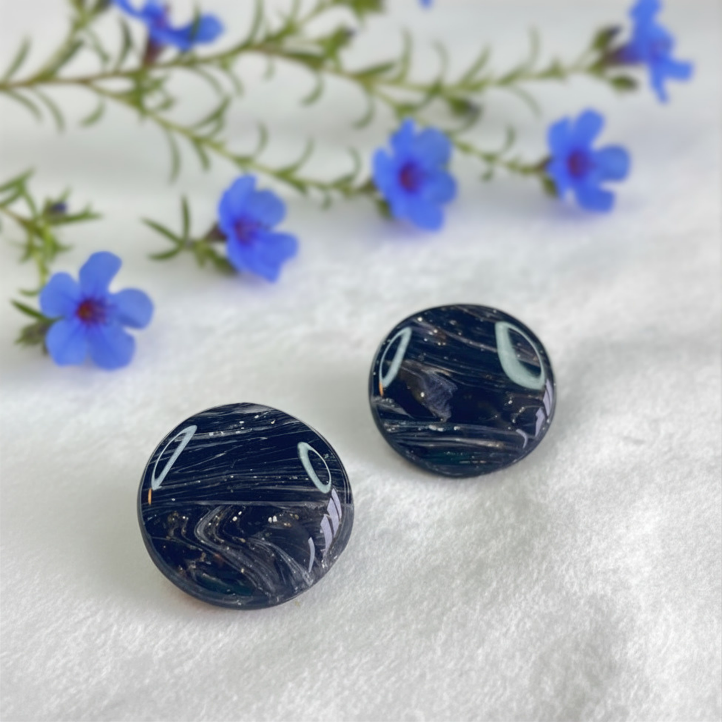 Polymer Clay Midnight Sky Stud Earrings