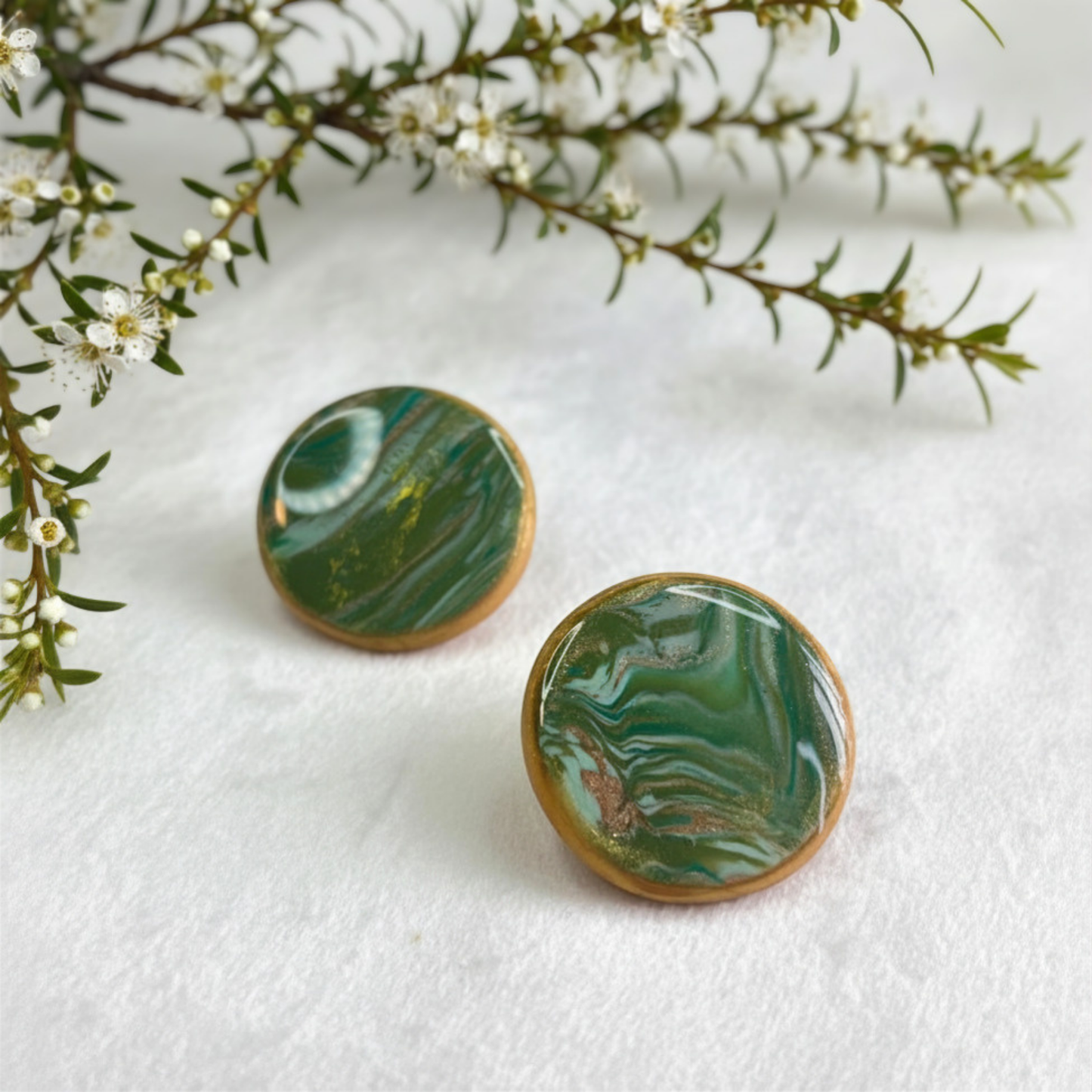Polymer Clay Dani Marble Stud Earrings