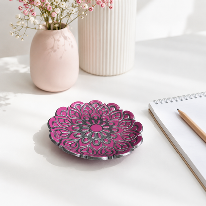 Polymer Clay Fuchsia Mandala Trinket Dish