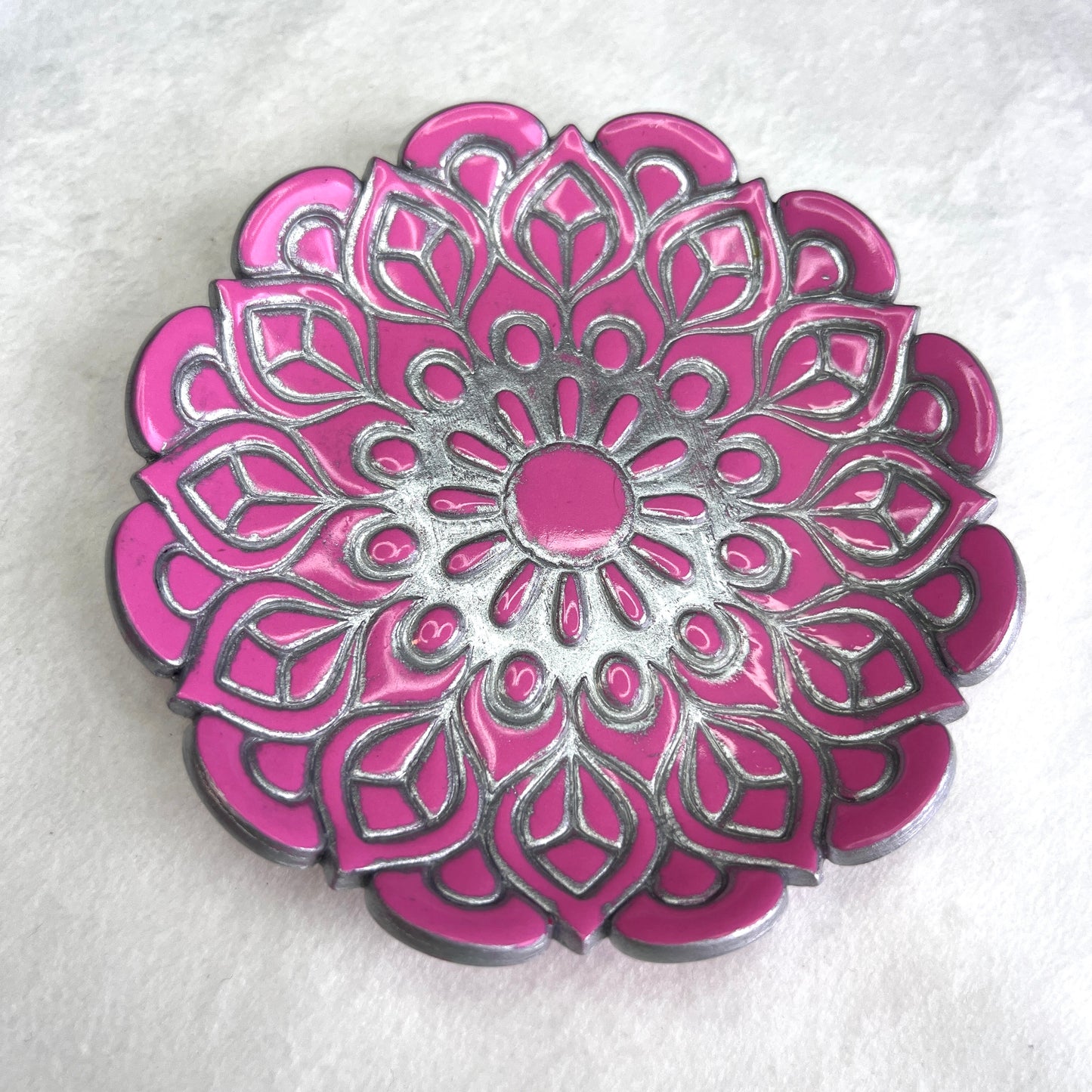 Polymer Clay Fuchsia Mandala Trinket Dish