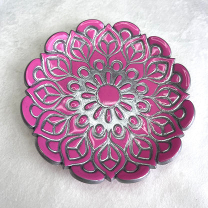 Polymer Clay Fuchsia Mandala Trinket Dish