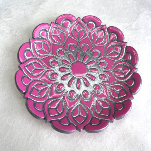 Polymer Clay Fuchsia Mandala Trinket Dish
