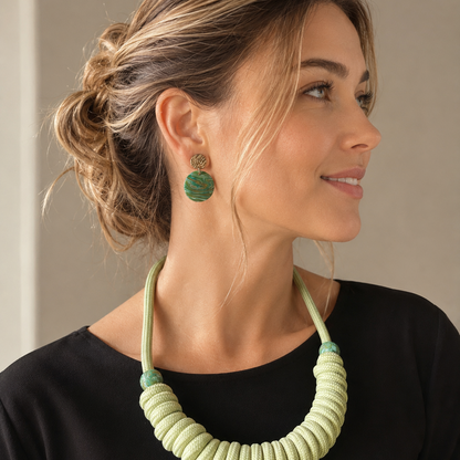 Polymer Clay Emerald Tides Drop Earrings