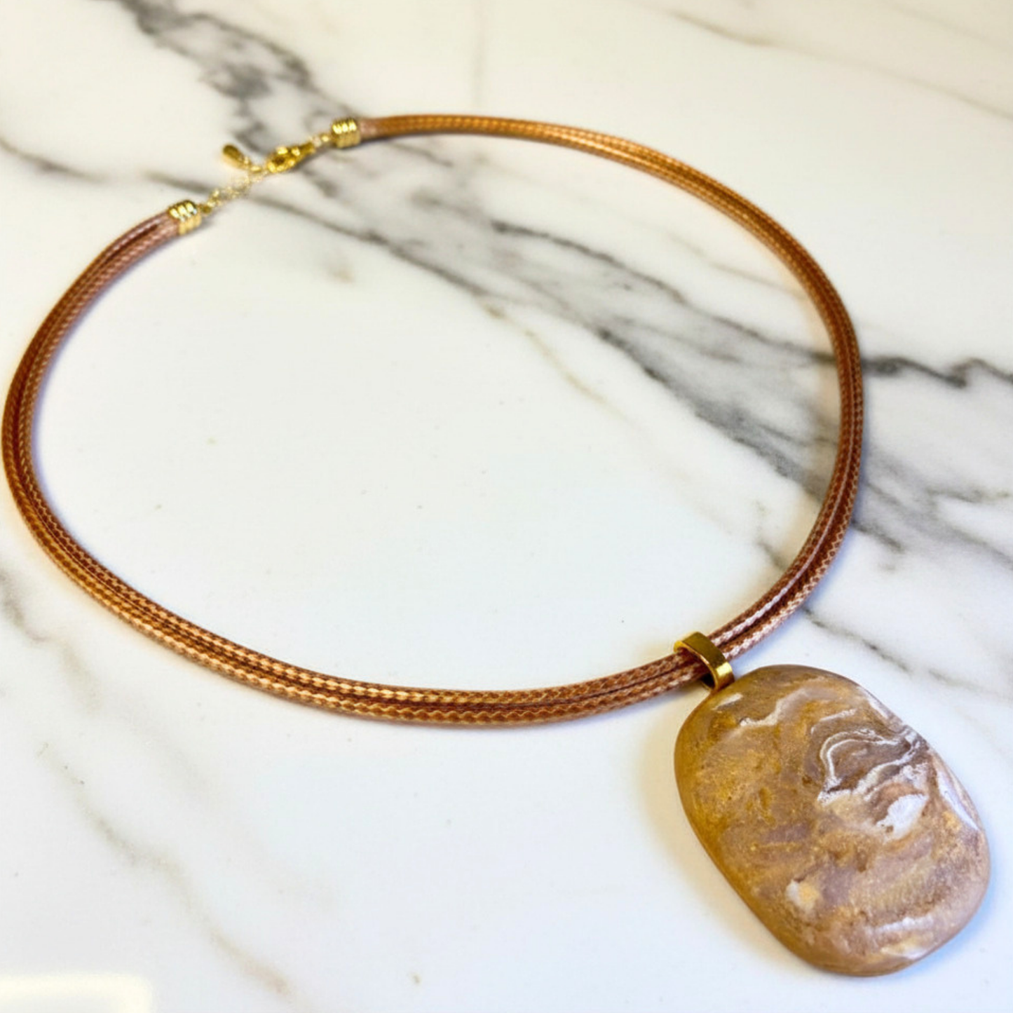 Golden Earth Pendant Necklace