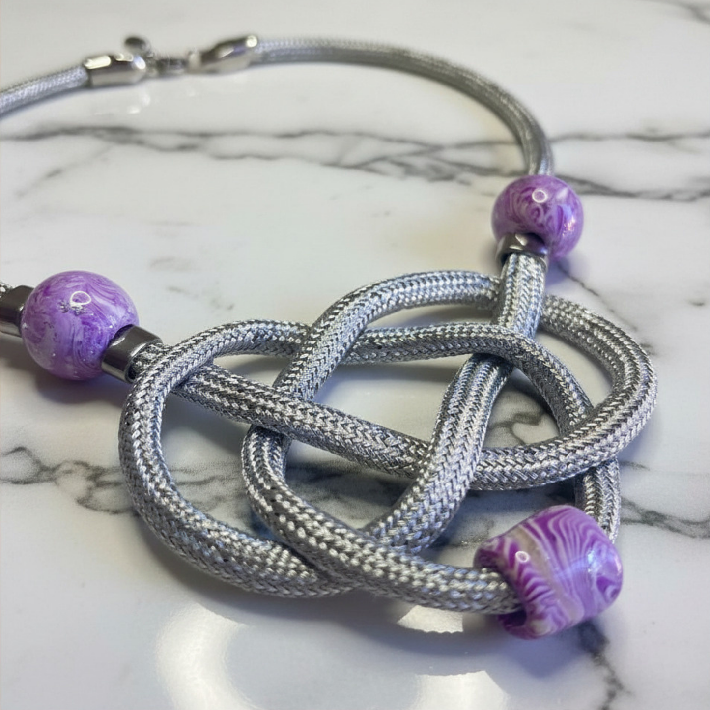 Lavender Infinity Knot Necklace