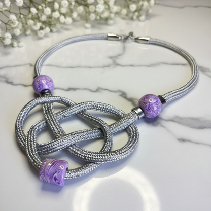 Lavender Infinity Knot Necklace