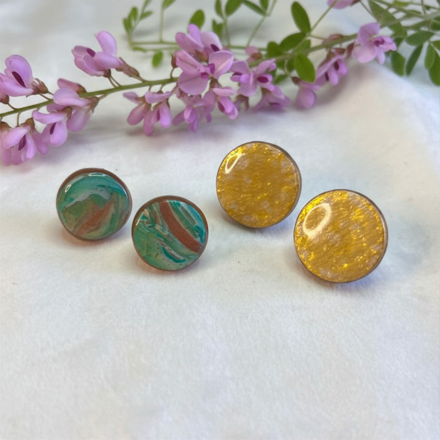 Earth & Gold Stud Set