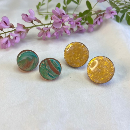 Earth & Gold Stud Set