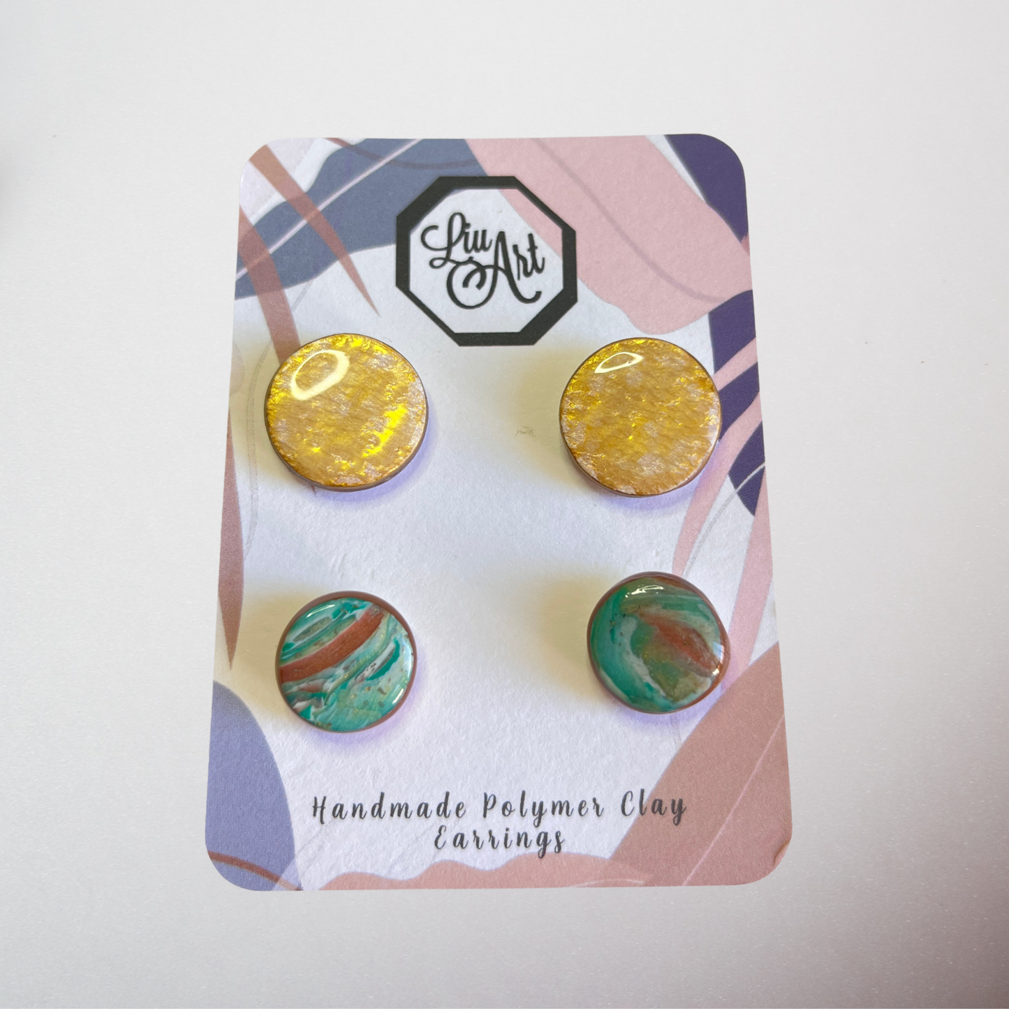 Earth & Gold Stud Set