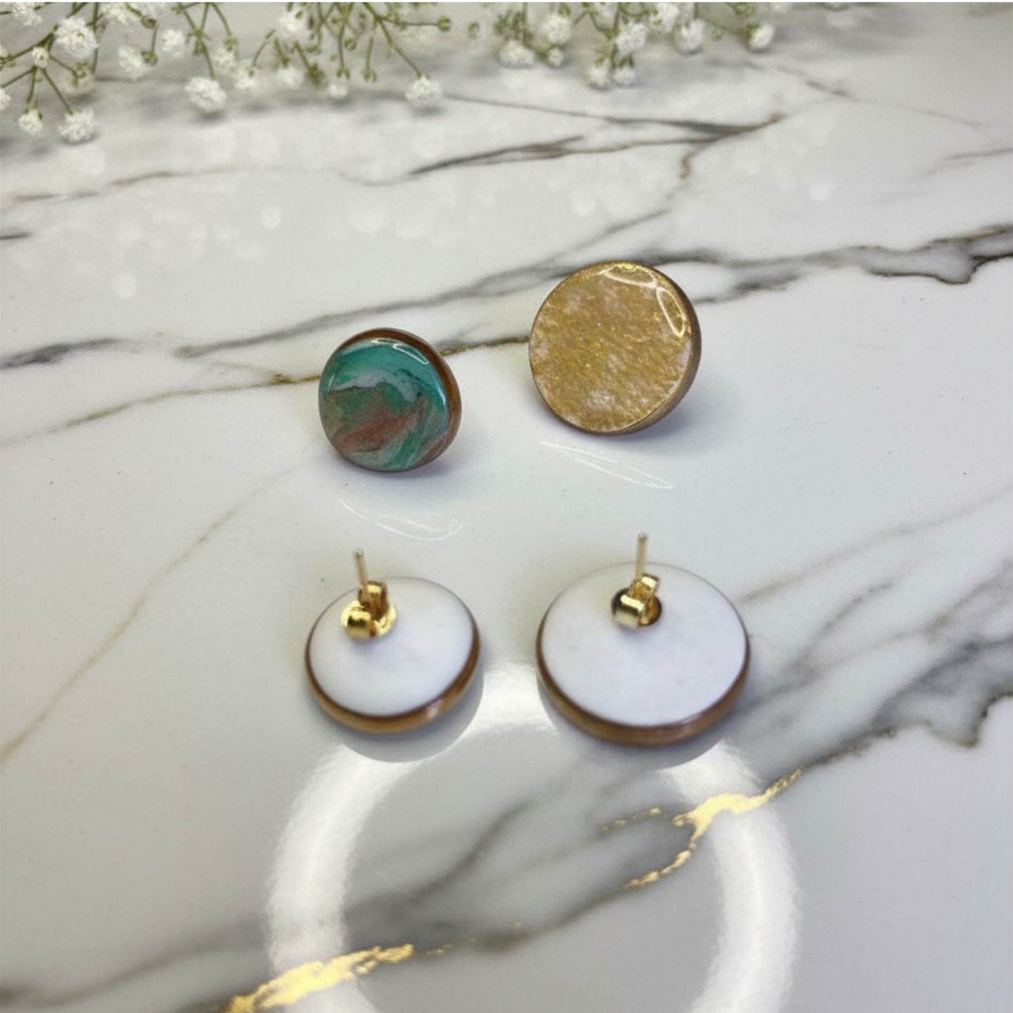 Earth & Gold Stud Set