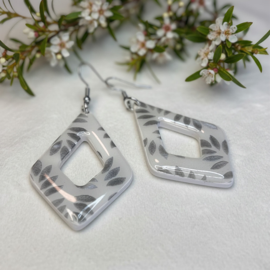 Polymer Clay Silver Leaf Diamond