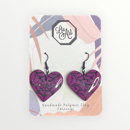 Spiderweb Heart Earrings