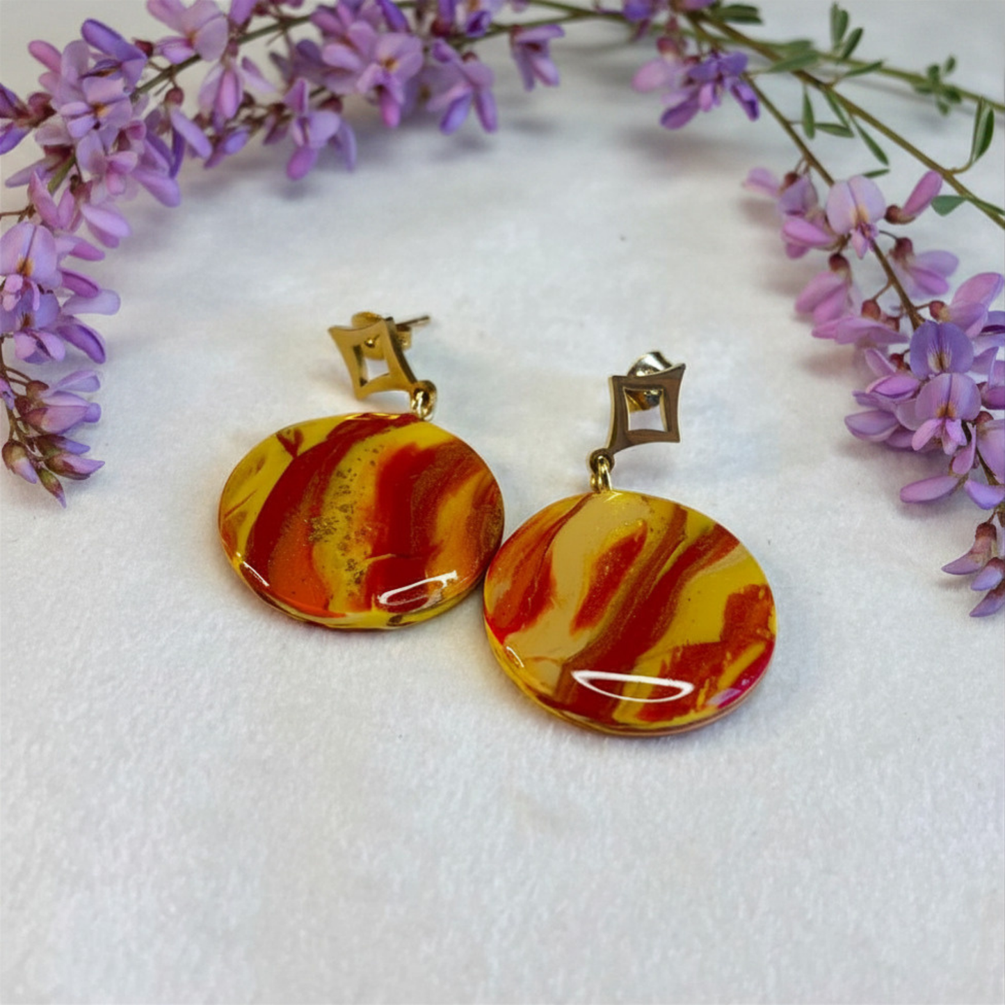 Golden Sunset Drop Earrings