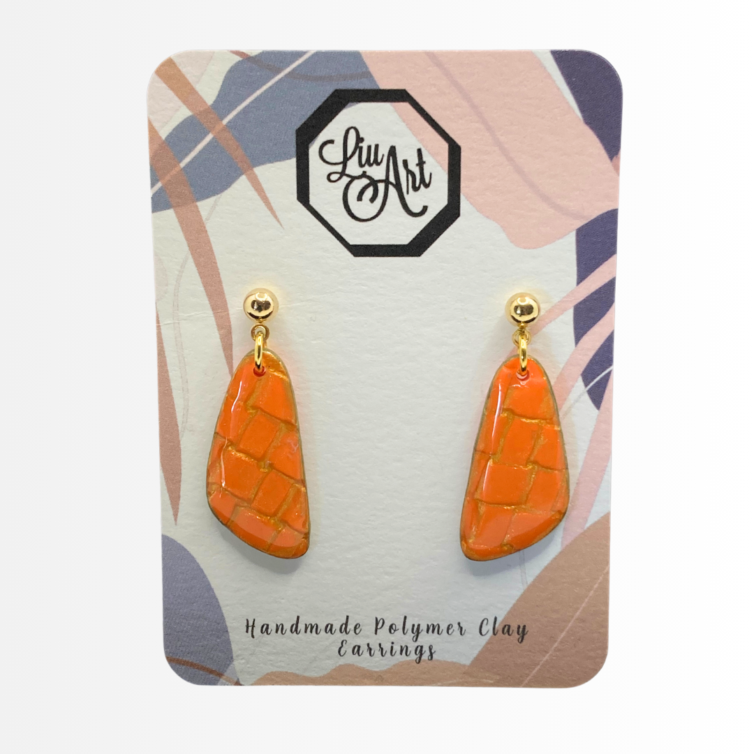 polymer-clay-earrings-orange-front-view