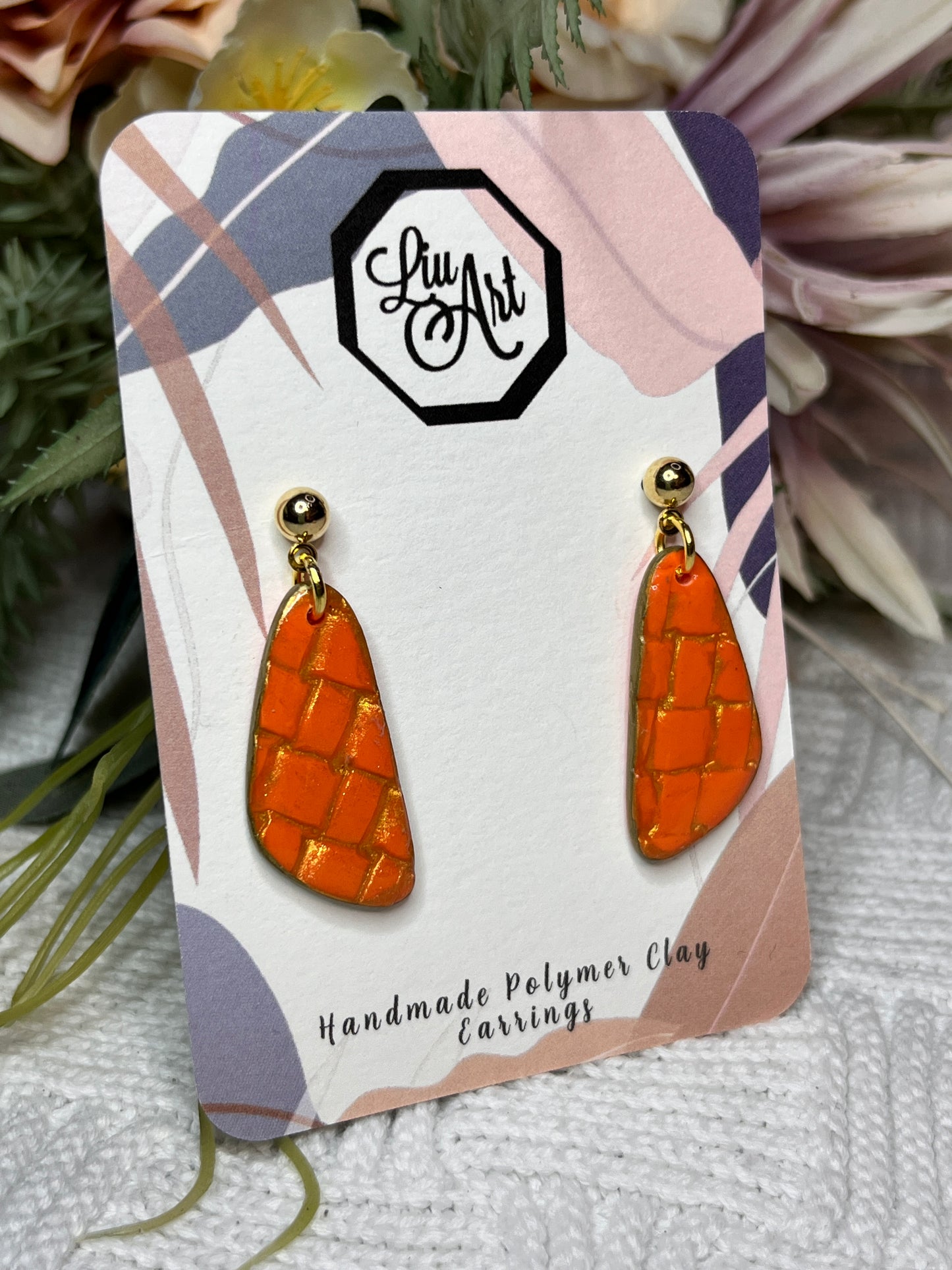 polymer-clay-earrings-orange-perspective-view