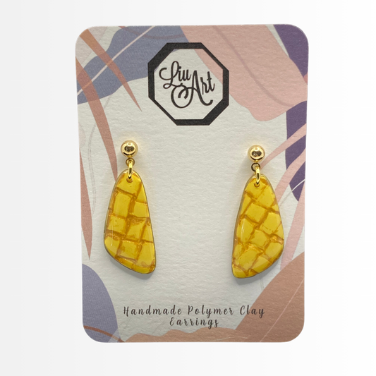 polymer-clay-earrings-yellow-front-view