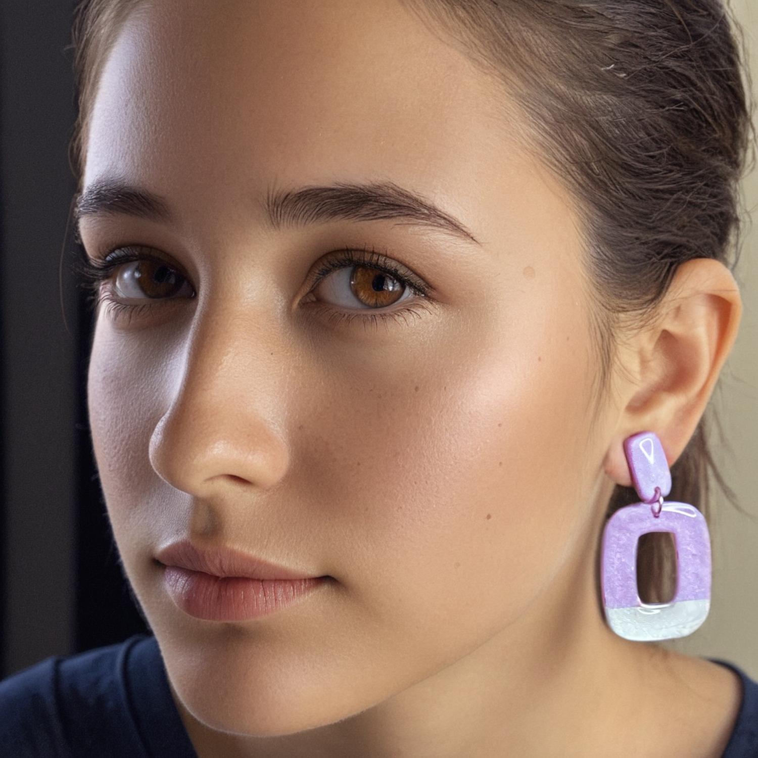 polymer-clay-earrings-purple-model-view