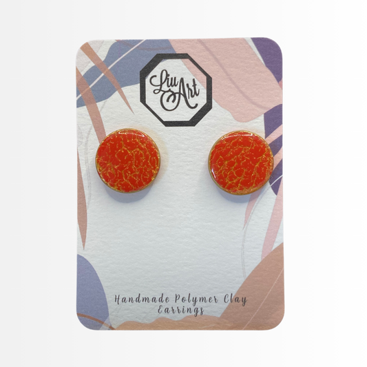 circle-stud-polymer-clay-earrings-red-front-view