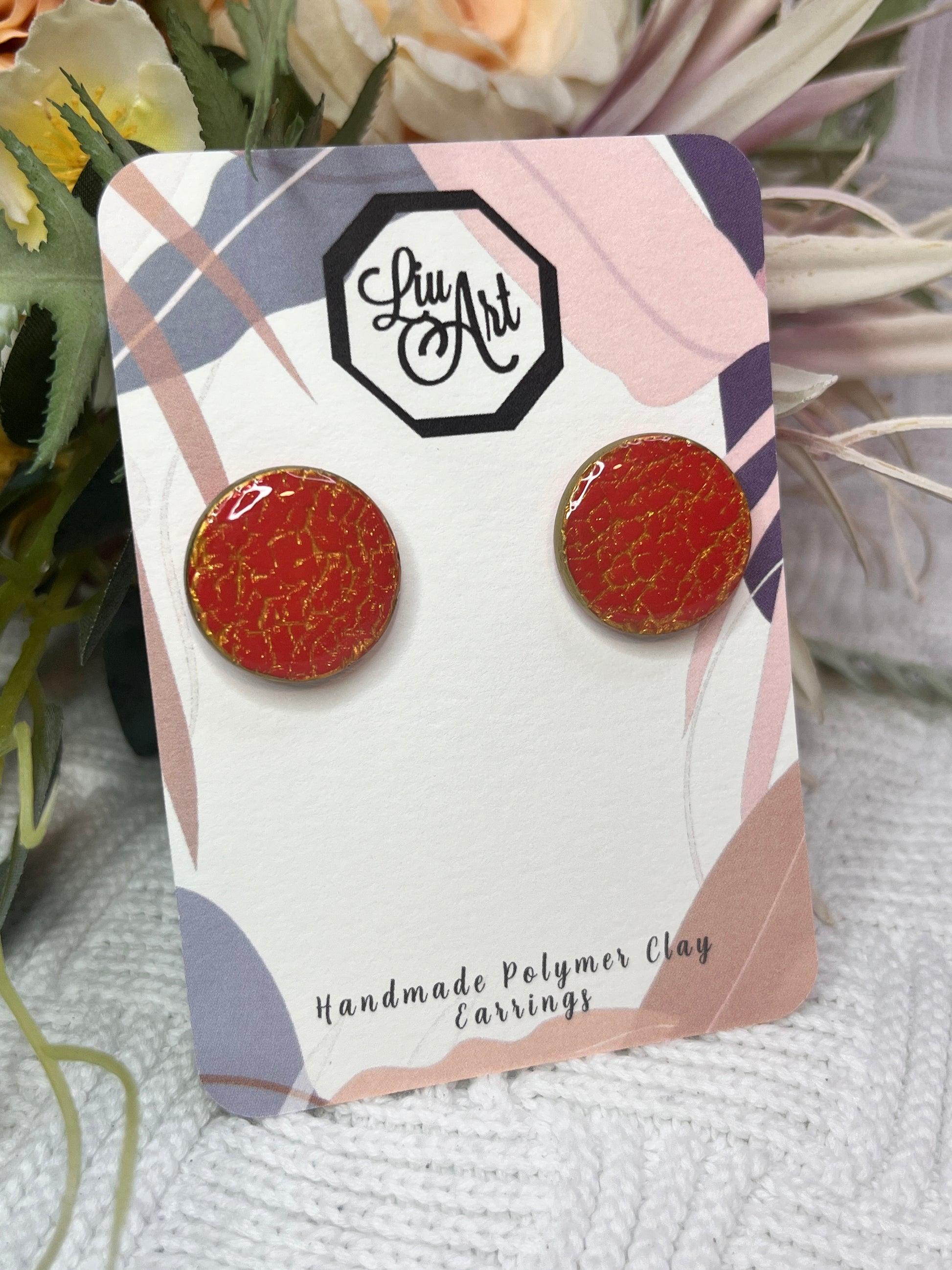 circle-stud-polymer-clay-earrings-red-perspective-view