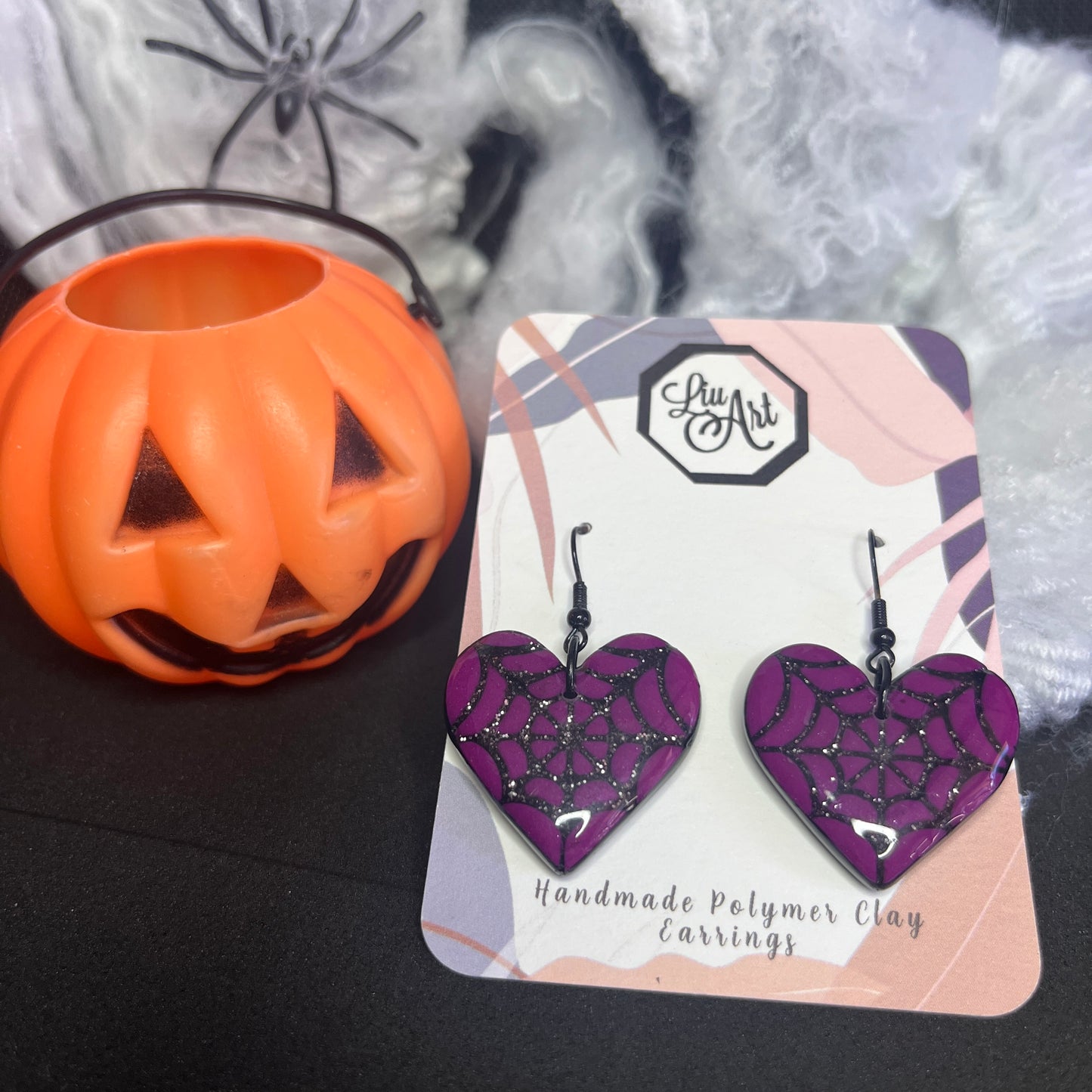 Spiderweb Heart Earrings
