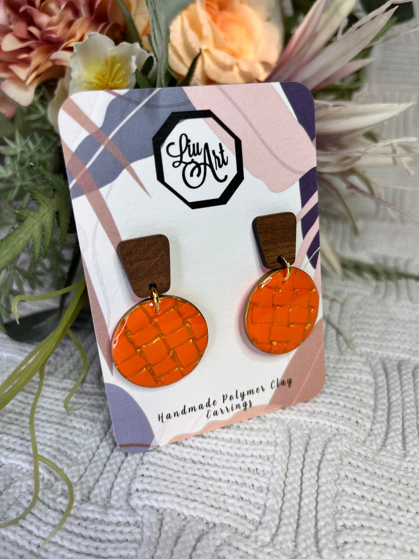 polymer-clay-earrings-orange-perspective-view