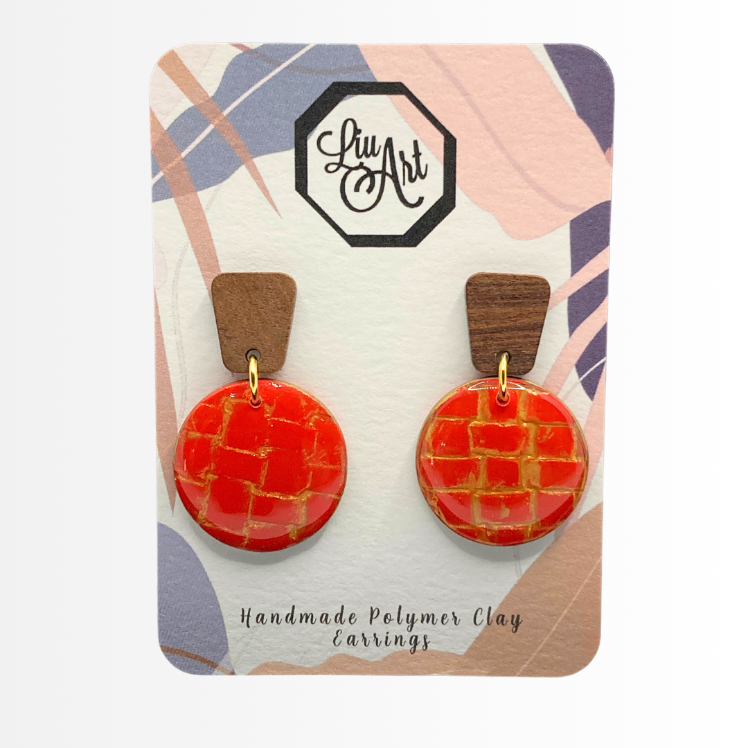 polymer-clay-earrings-red-front-view