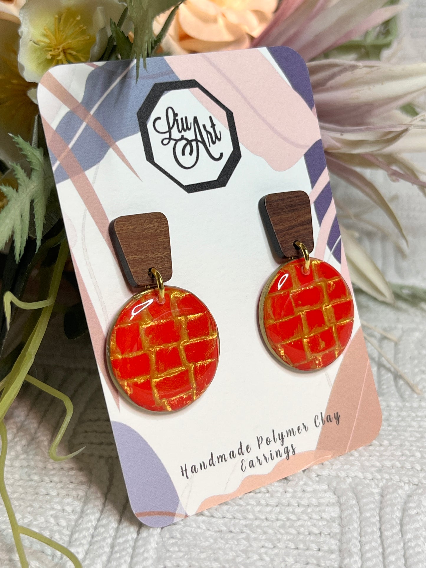 polymer-clay-earrings-red-perspective-view