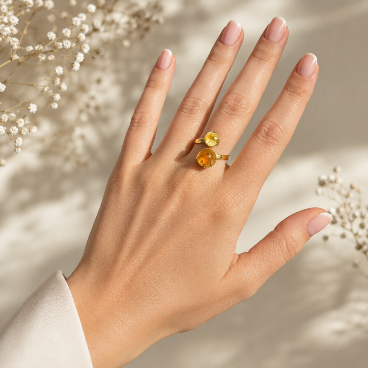 Golden Ember Adjustable Ring