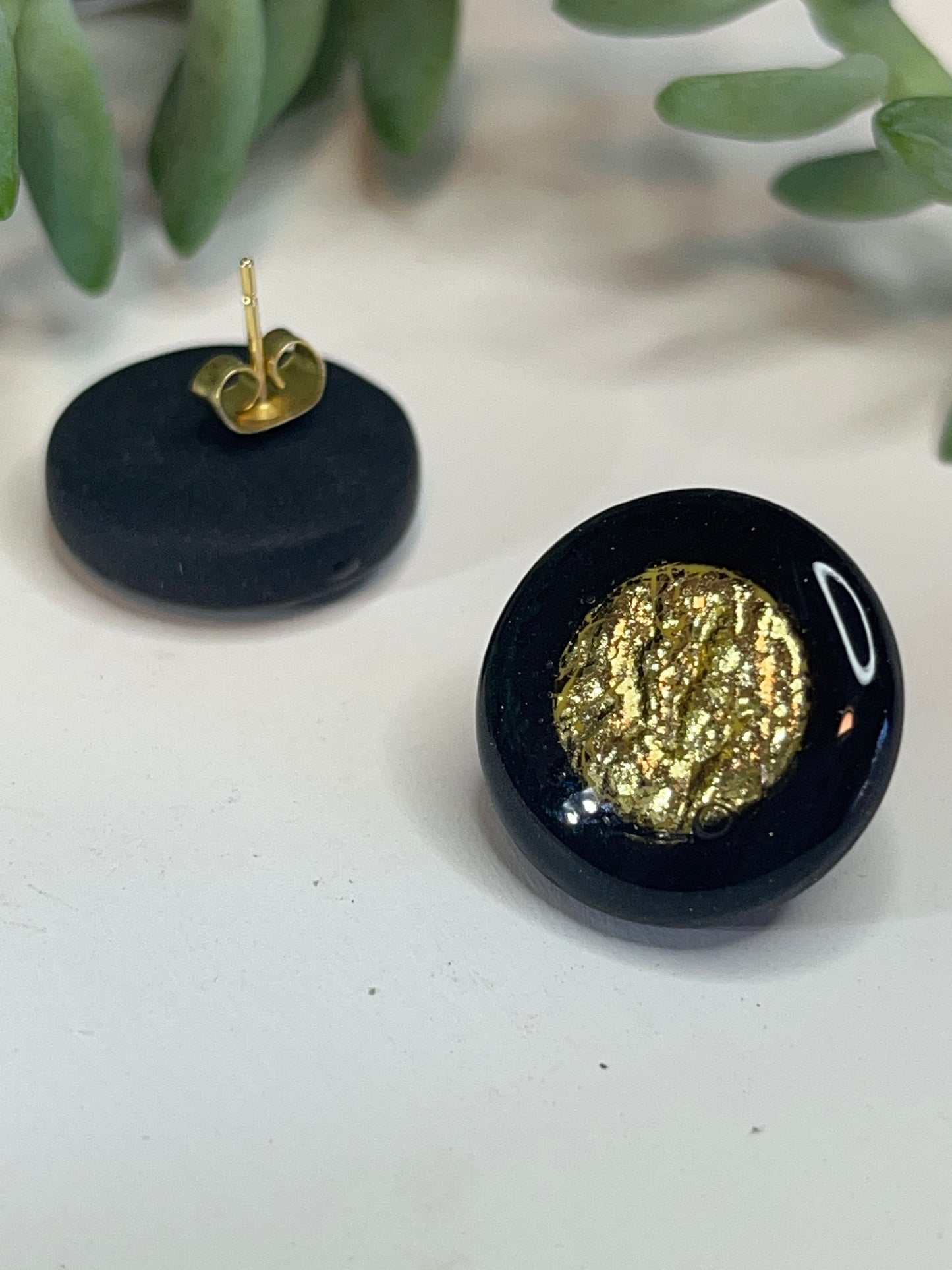 Polymer Clay Black Gold Eclipse