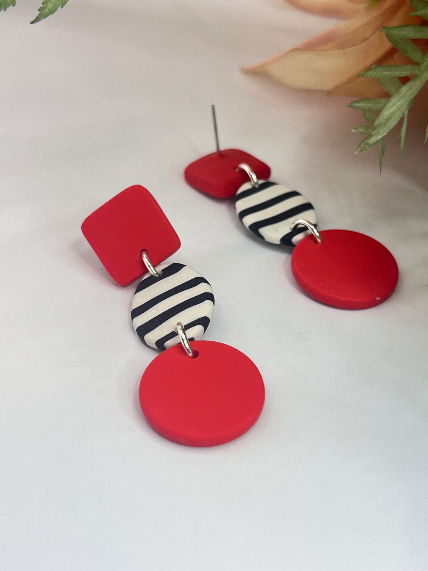 Polymer Clay Red Stripes