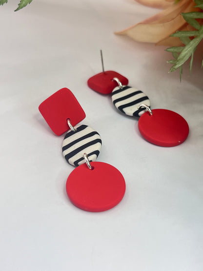 Polymer Clay Red Stripes