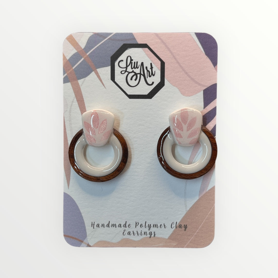 Blush Harmony Polymer Clay Earring - front view