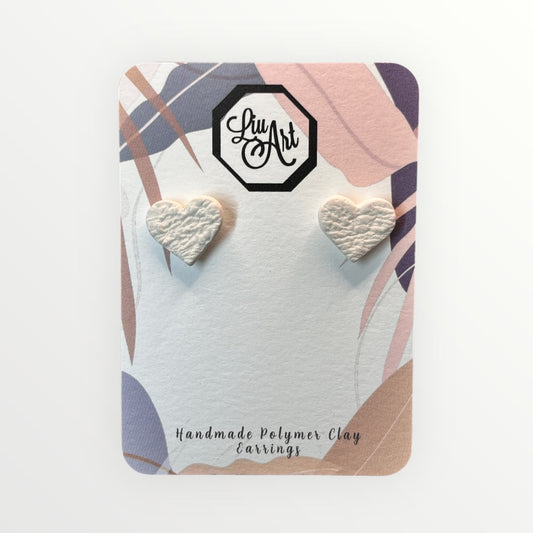 Pure Heart Polymer Clay Earring - front view