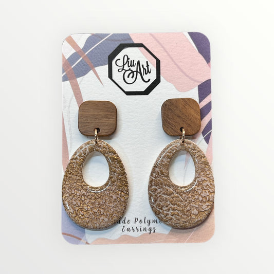 Earth tones Polymer Clay Earring - front view