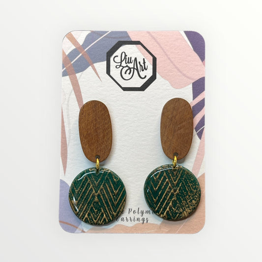 Nature Tones Polymer Clay Earring - front view